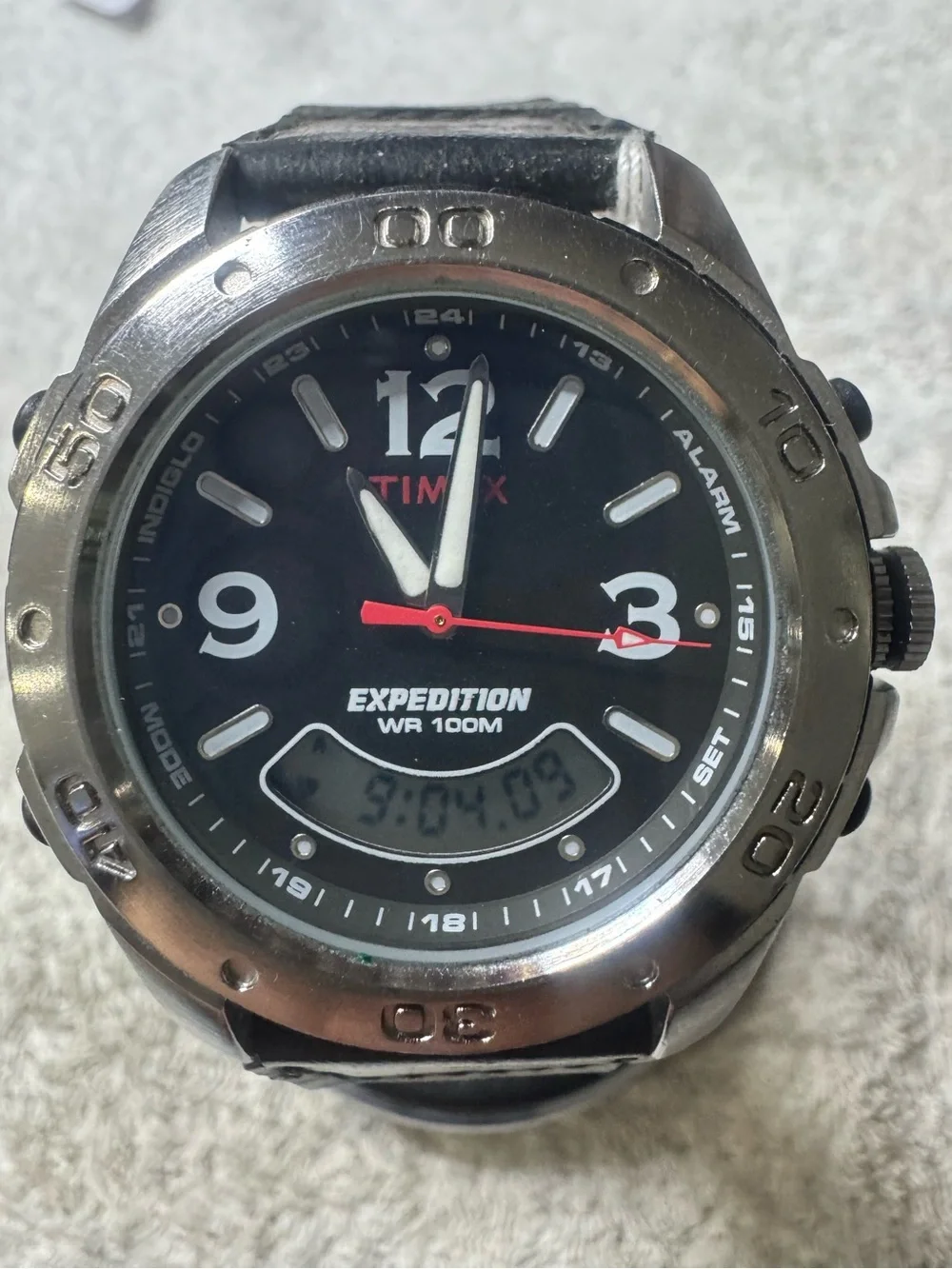 Timex Expedition Black Dial Men's Analog-Digital Watch with Red Seconds Hand